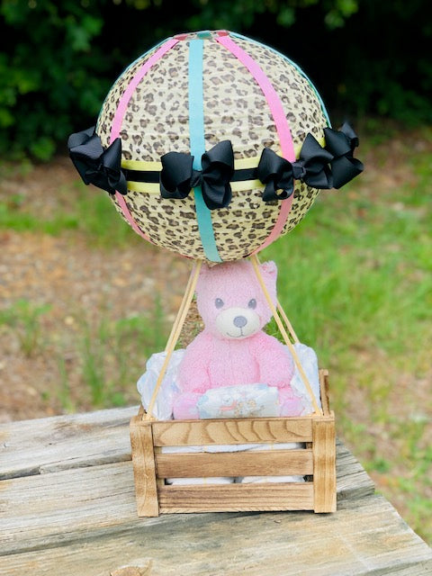 Cheetah Print Baby Balloon Basket