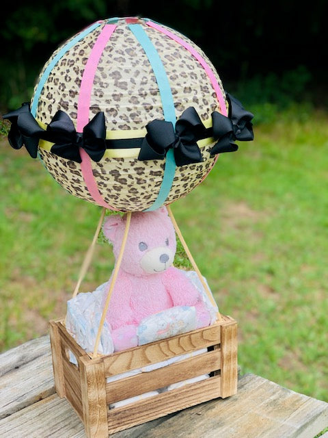 Cheetah Print Baby Balloon Basket