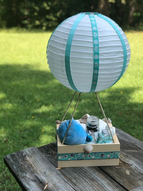 White Sandy Beach Baby Balloon Basket