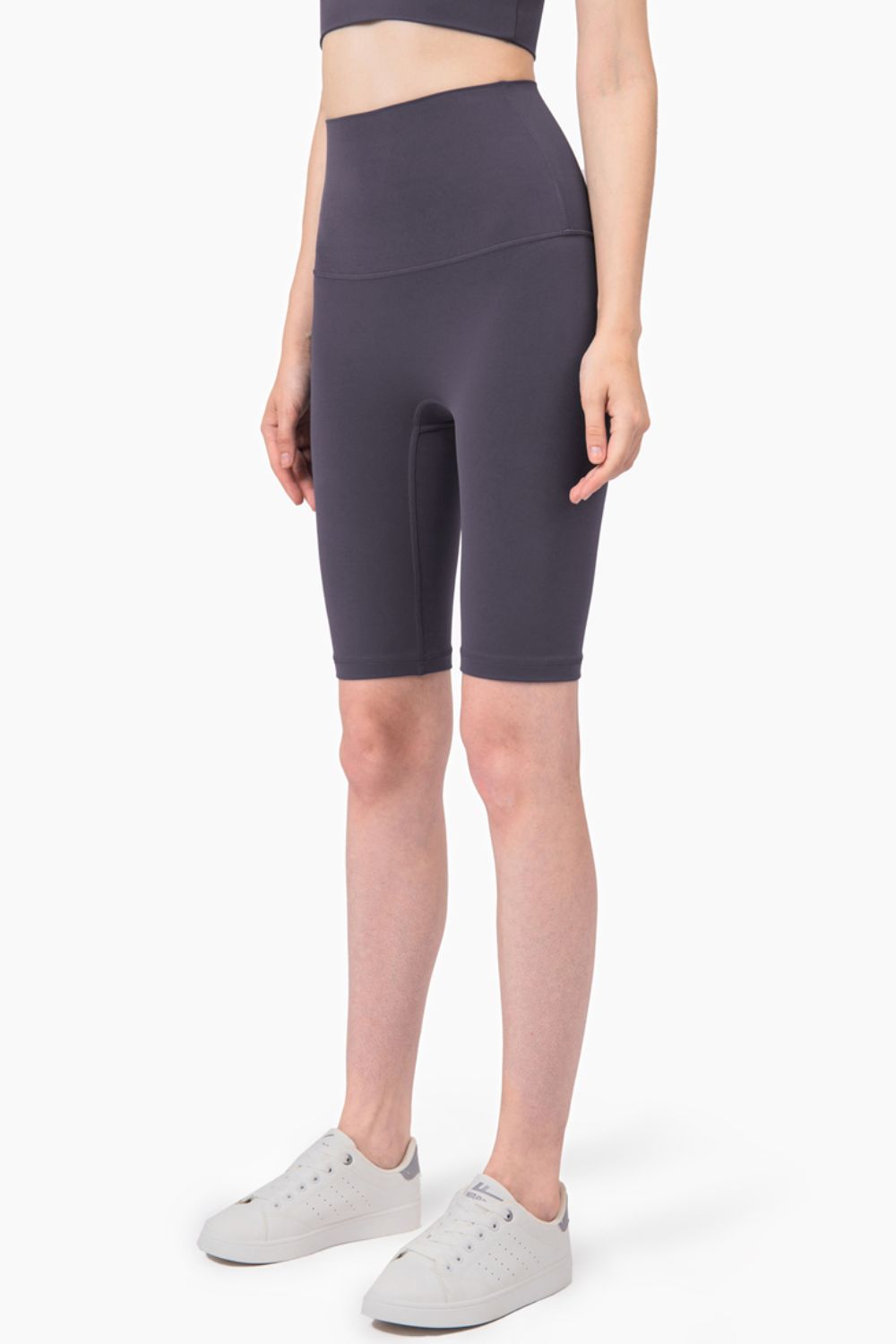 Breathable High-Rise Wide Waistband Biker Shorts