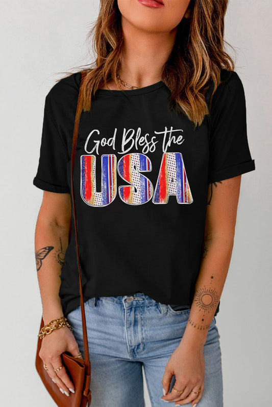 GOD BLESS THE USA Cuffed T-Shirt