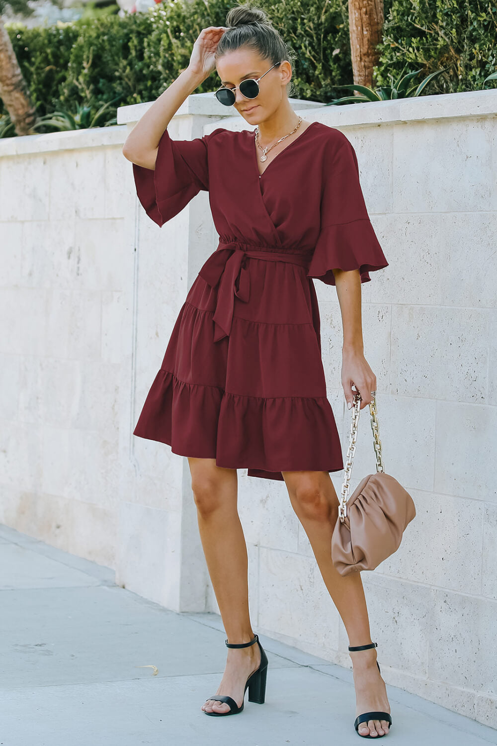 Kiss Me Tiered Bell Sleeve Dress