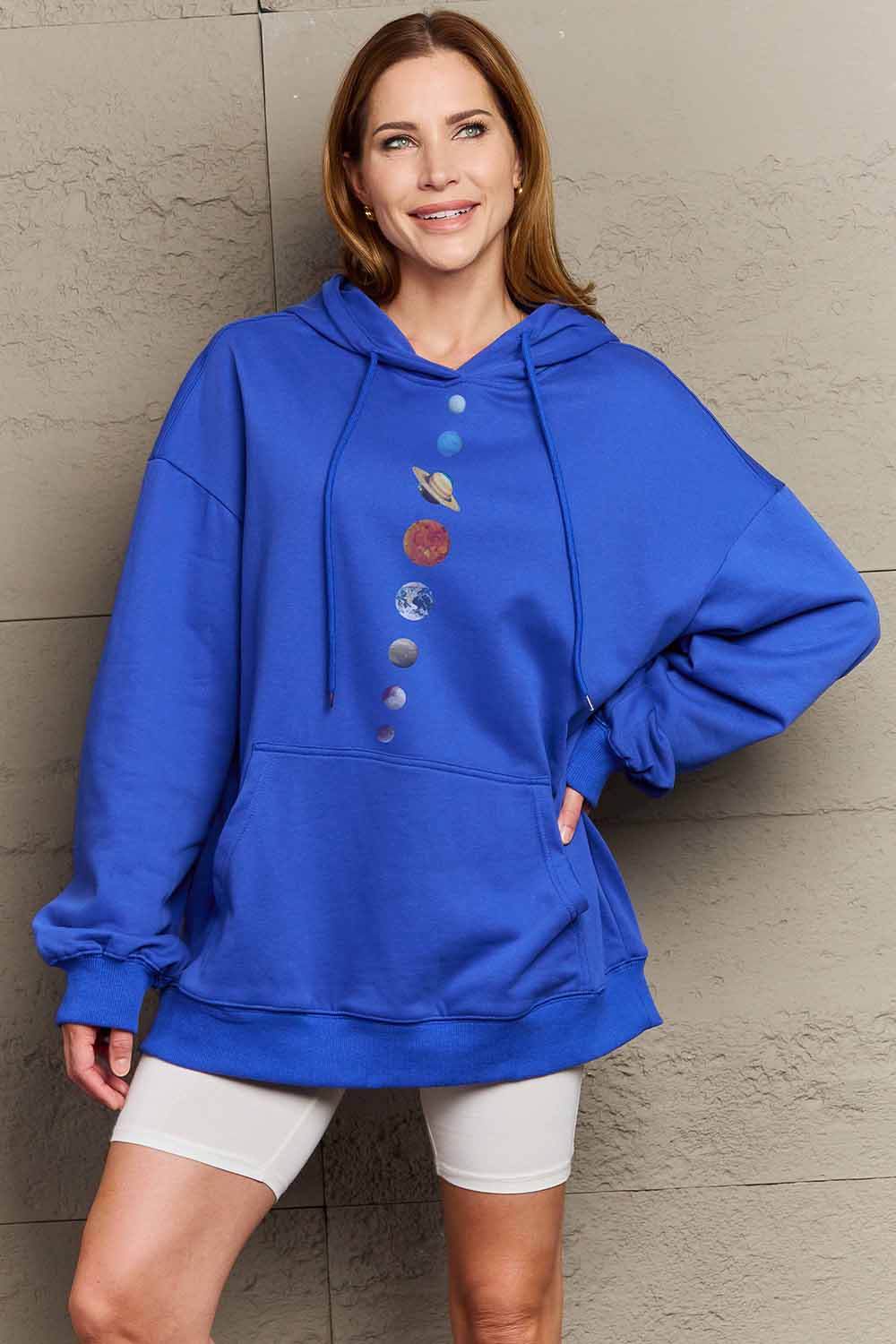 Simply Love Simply Love Full Size Dropped Shoulder Solar System Graphic Hoodie