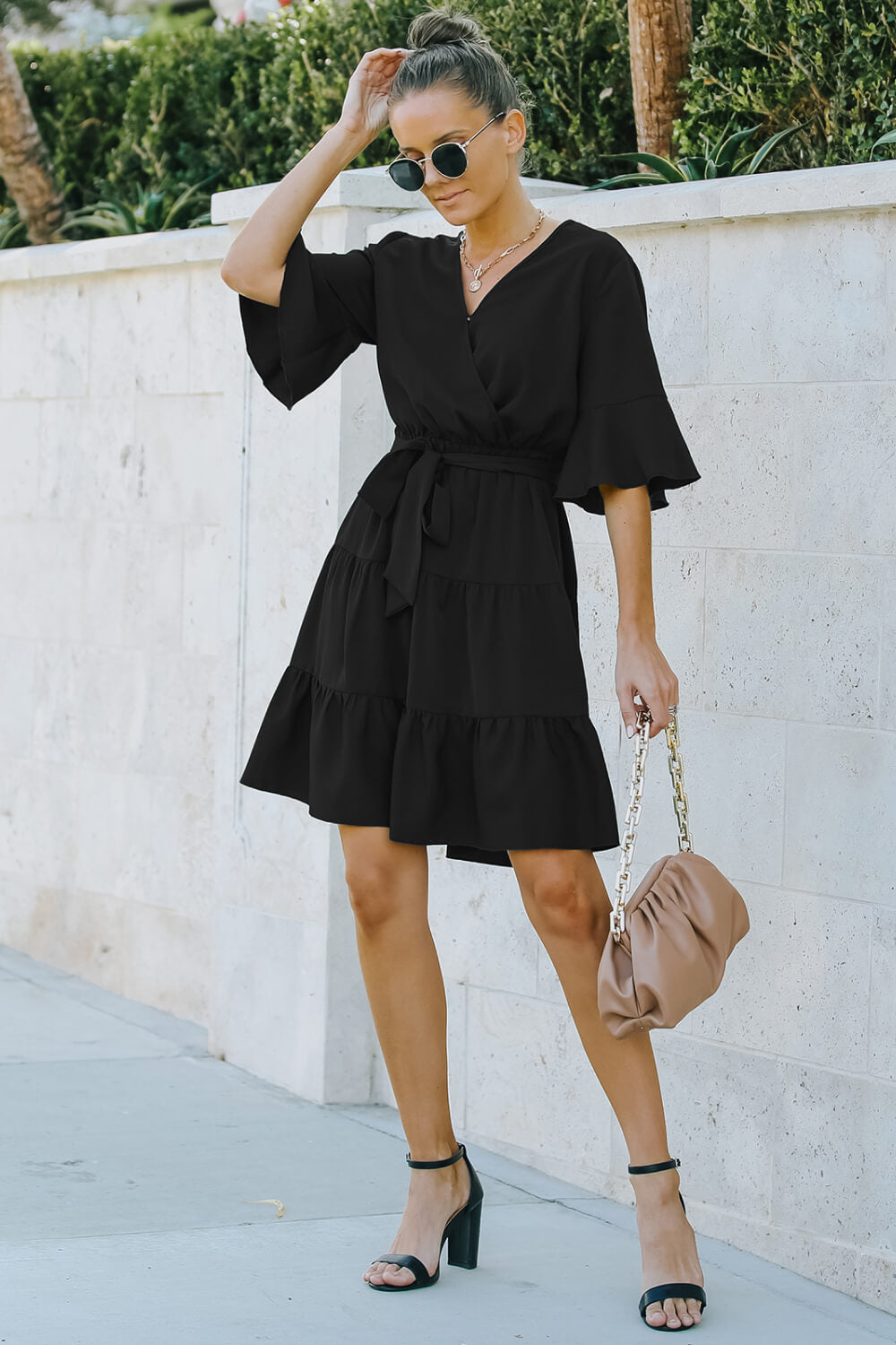 Kiss Me Tiered Bell Sleeve Dress