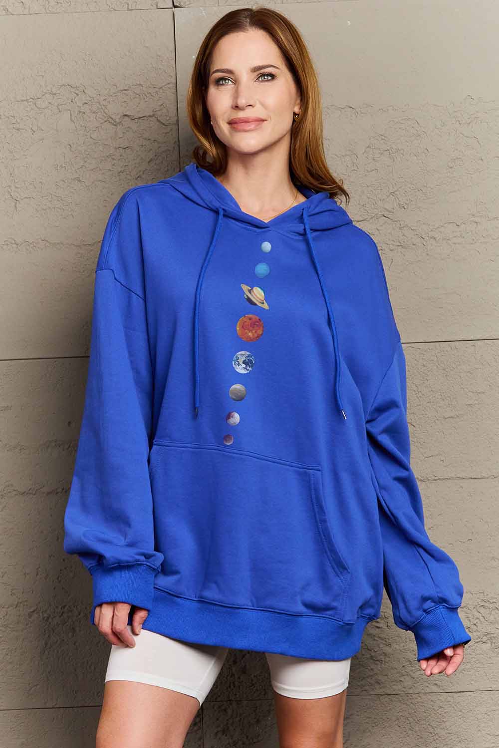 Simply Love Simply Love Full Size Dropped Shoulder Solar System Graphic Hoodie